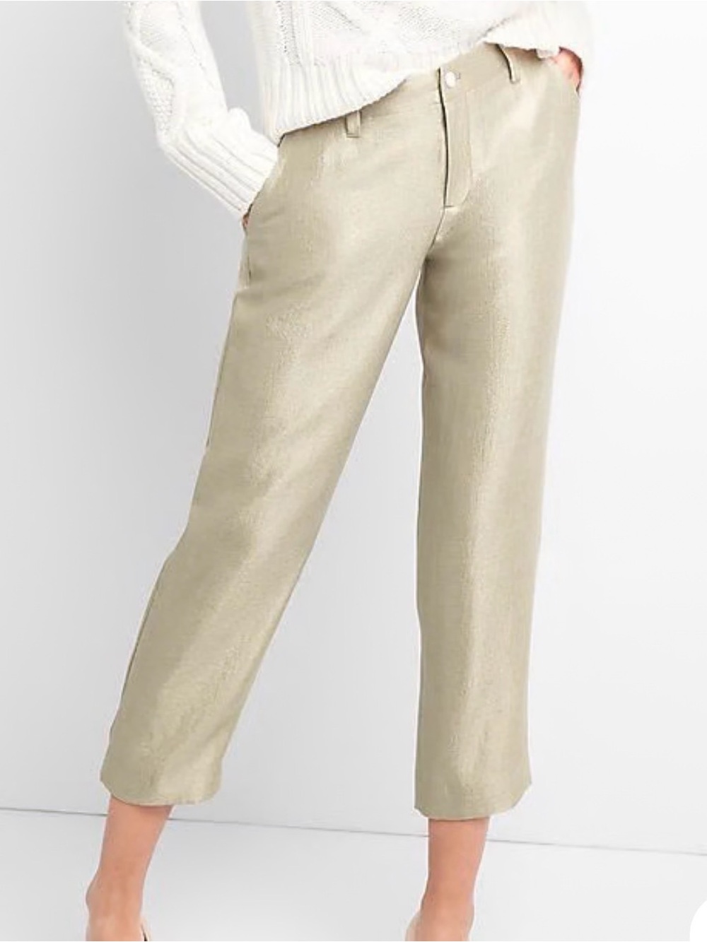 NWT GAP WOMENS GIRLFRIEND CROPPED PANTS SHIMMER DRESS UP OR DOWN! SZ6